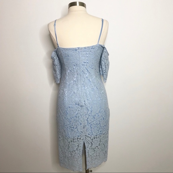 Bardot Karlie Lace Dress Sky Blue Cold Shoulder 8 - Picture 4 of 8